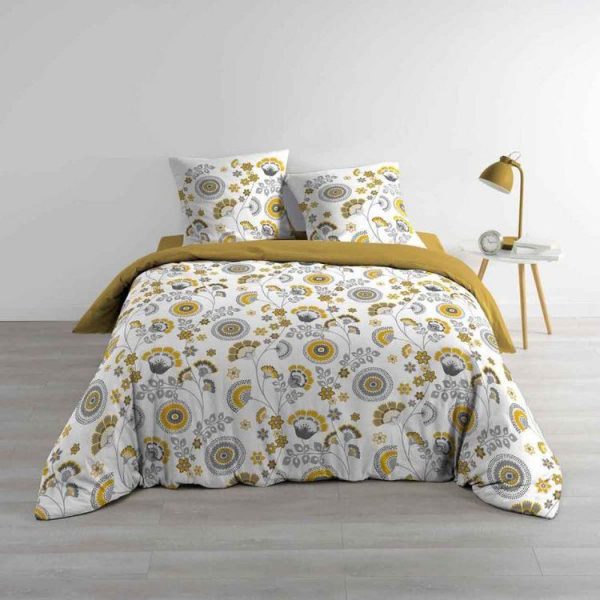 Bon marché ❤️ Paris Prix Parure De Lit 3 Pièces Garance 260x240cm Jaune 💯 1