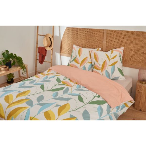 Grosses soldes 🛒 Parure Housse De Couette En Polycoton 51 Fils Motif Floral NIKITA 🌟 1