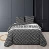 Nouveau ⌛ Paris Prix Parure De Lit 3 Pièces Bonnie 240x220cm Noir 😍 11