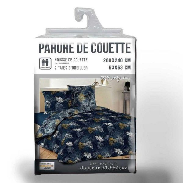 Budget ⭐ Paris Prix Parure De Lit 3 Pièces Valeria 260x240cm Bleu 🥰 3
